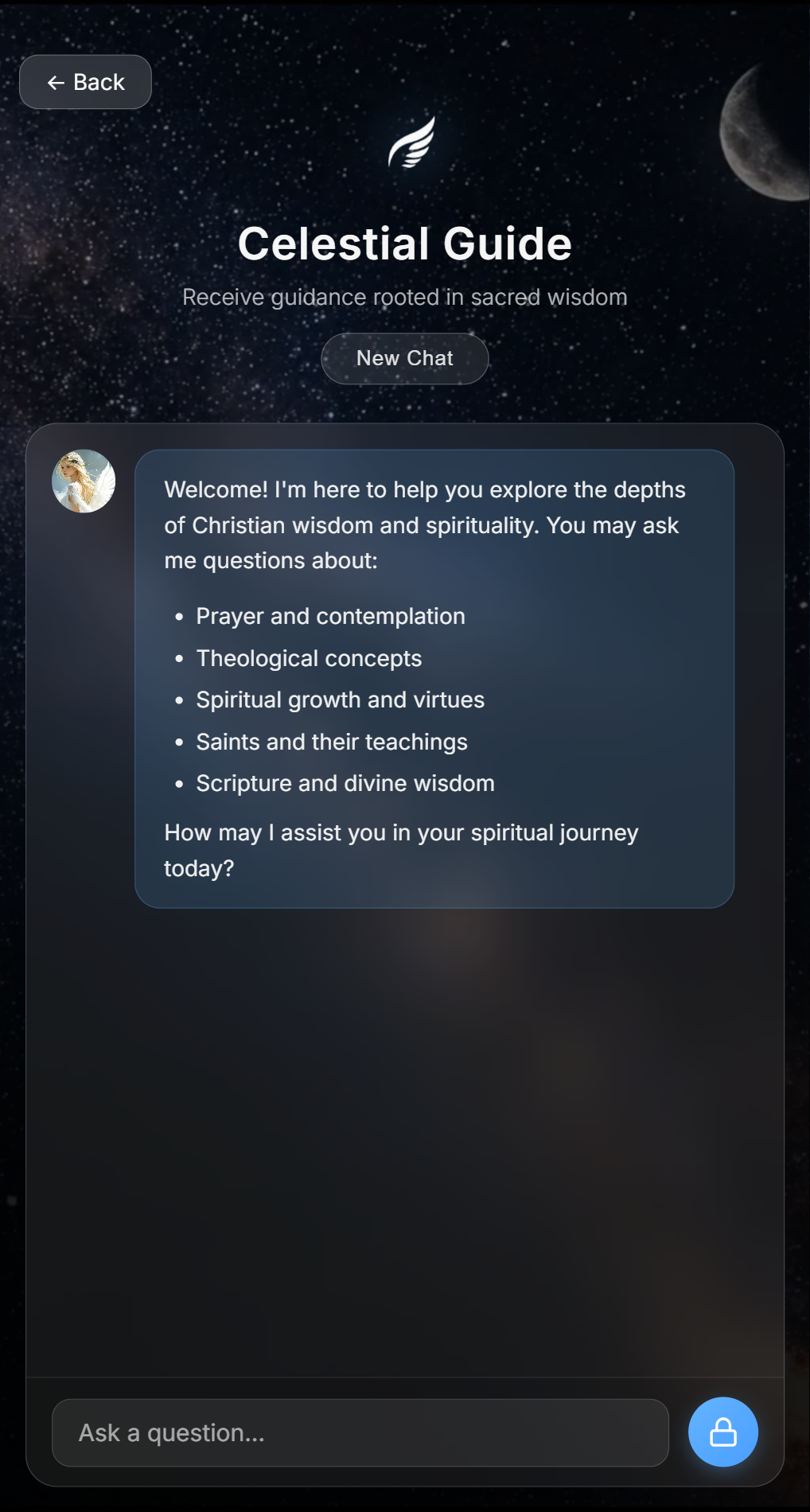 Celestial Guide AI screen